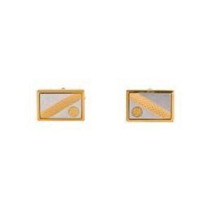 Dunhill Two Tone Rectangular Cuff Links Silver Gold Professional Sophisticated